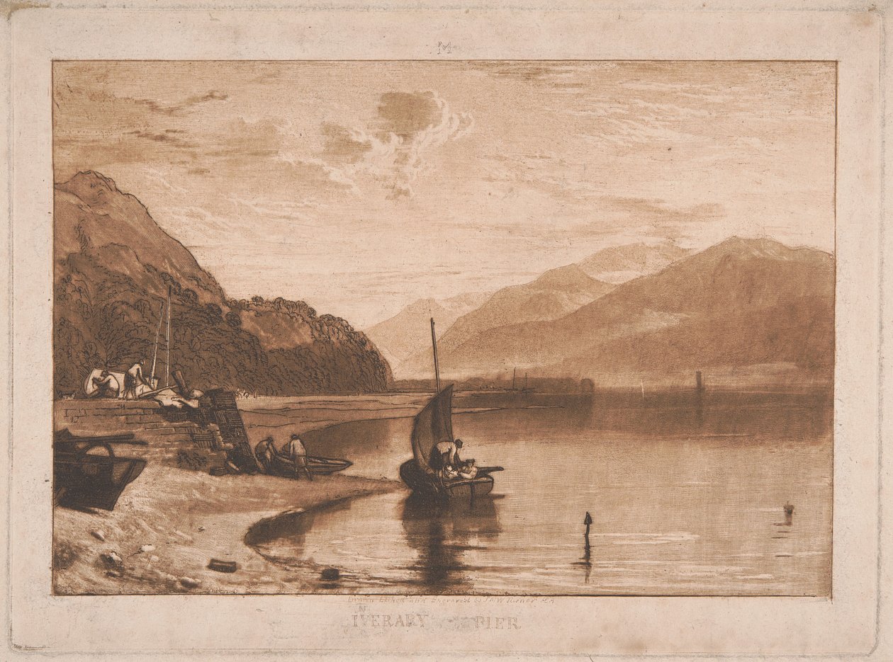 Inverary Pier, Loch Fyne, på morgonen av Joseph Mallord William Turner