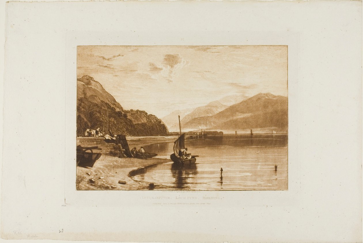 Inverary Pier, skylt 35 från Liber Studiorum av Joseph Mallord William Turner