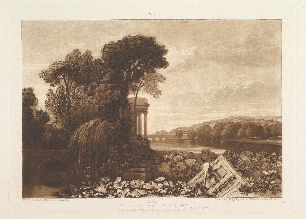 Isis Liber Studiorum, del XIV, skylt 68, 1 januari 1819. av Joseph Mallord William Turner
