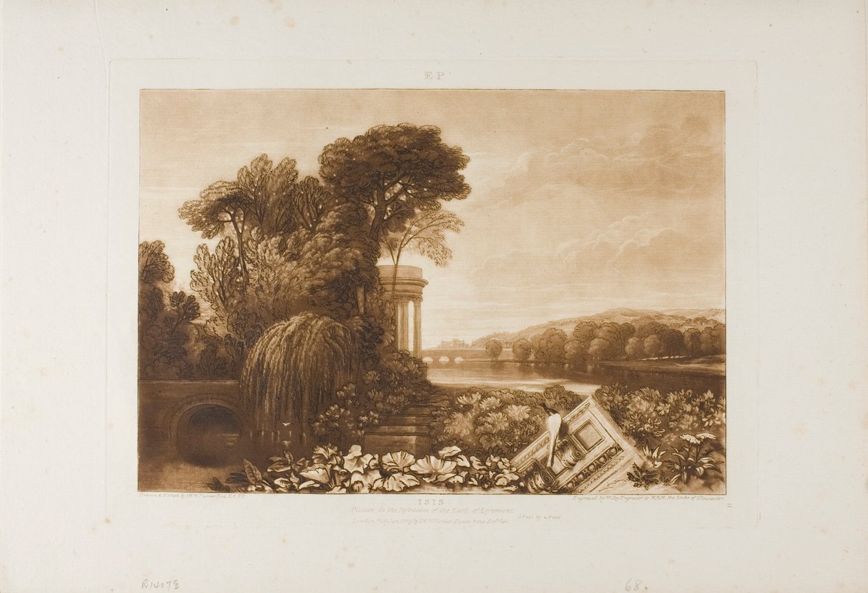 Isis, skylt 68 från Studieboken av Joseph Mallord William Turner