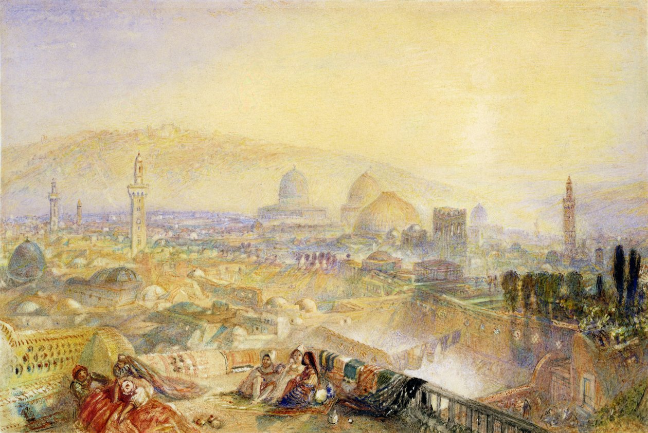 Jerusalem från det latinska klostret (wc på papper) av Joseph Mallord William Turner