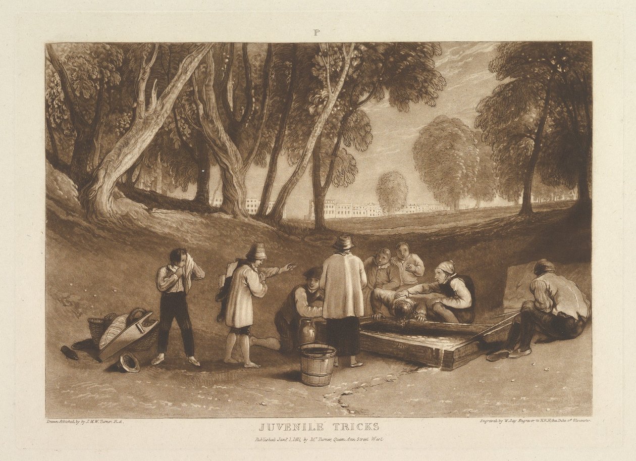 Juvenile Tricks Liber Studiorum, del V, skylt 22, 1 januari 1811. av Joseph Mallord William Turner