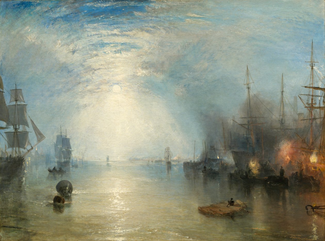 Keelmän som svävar i kol av månsken av Joseph Mallord William Turner