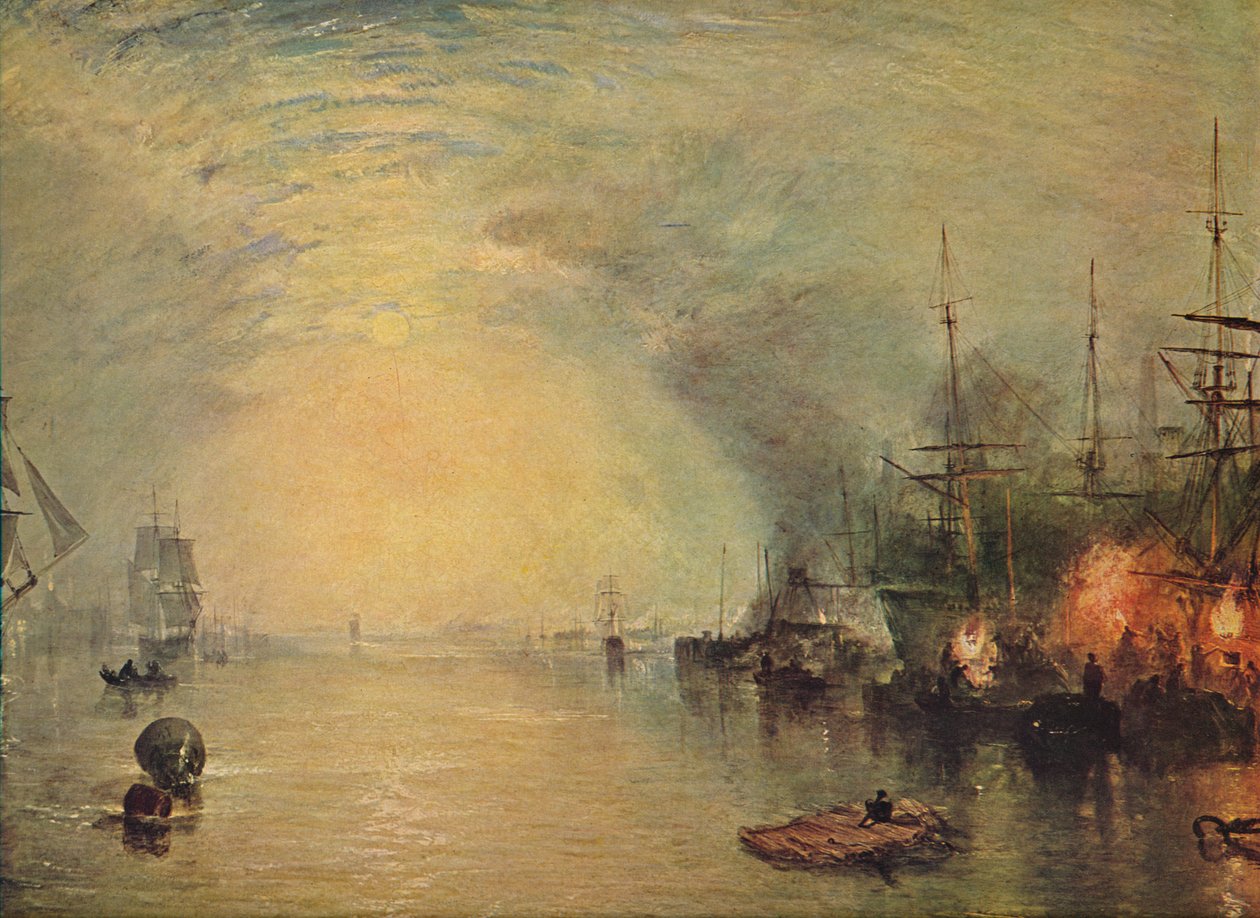 Keelmen häftar i kol av månsken, 1835 av Joseph Mallord William Turner