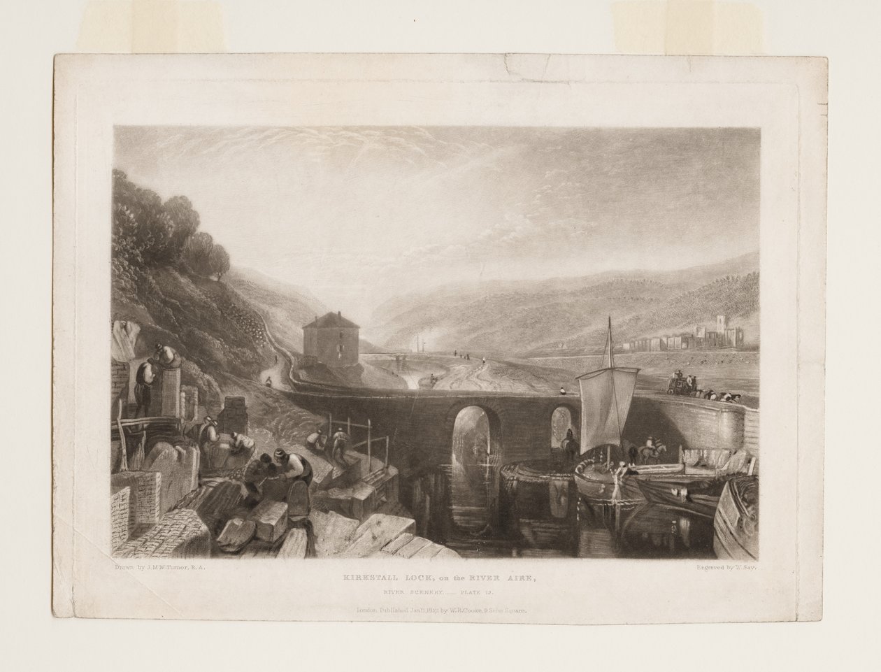 Kirkstall Lock vid floden Aire av Joseph Mallord William Turner