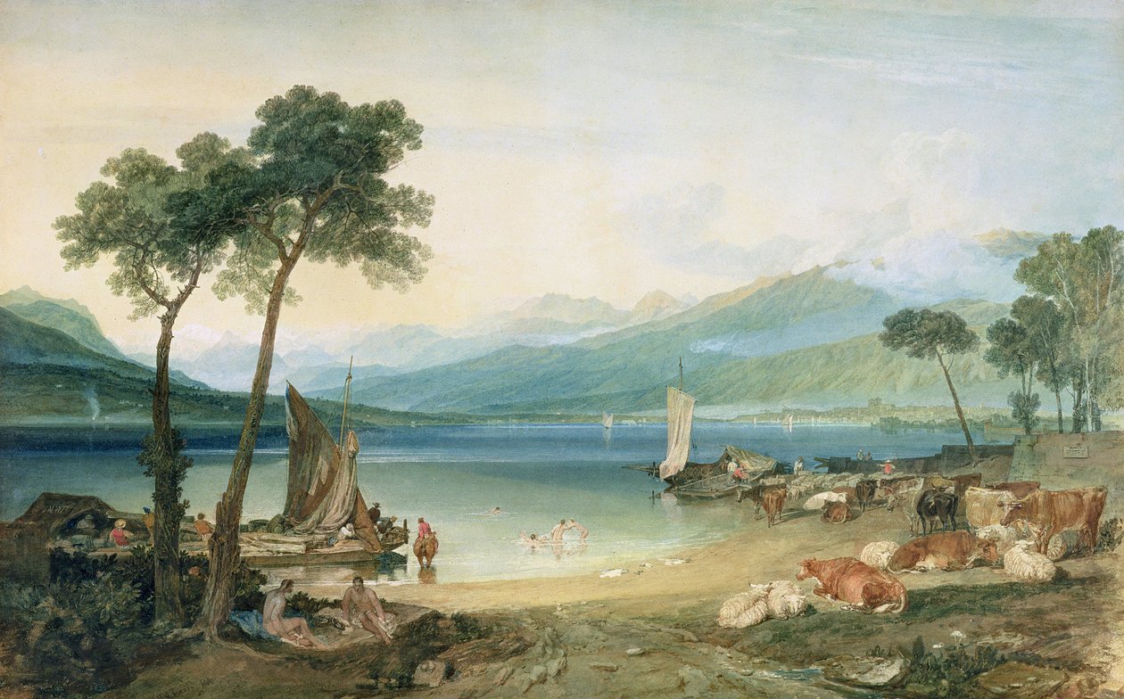 Genèvesjön och Mont Blanc av Joseph Mallord William Turner