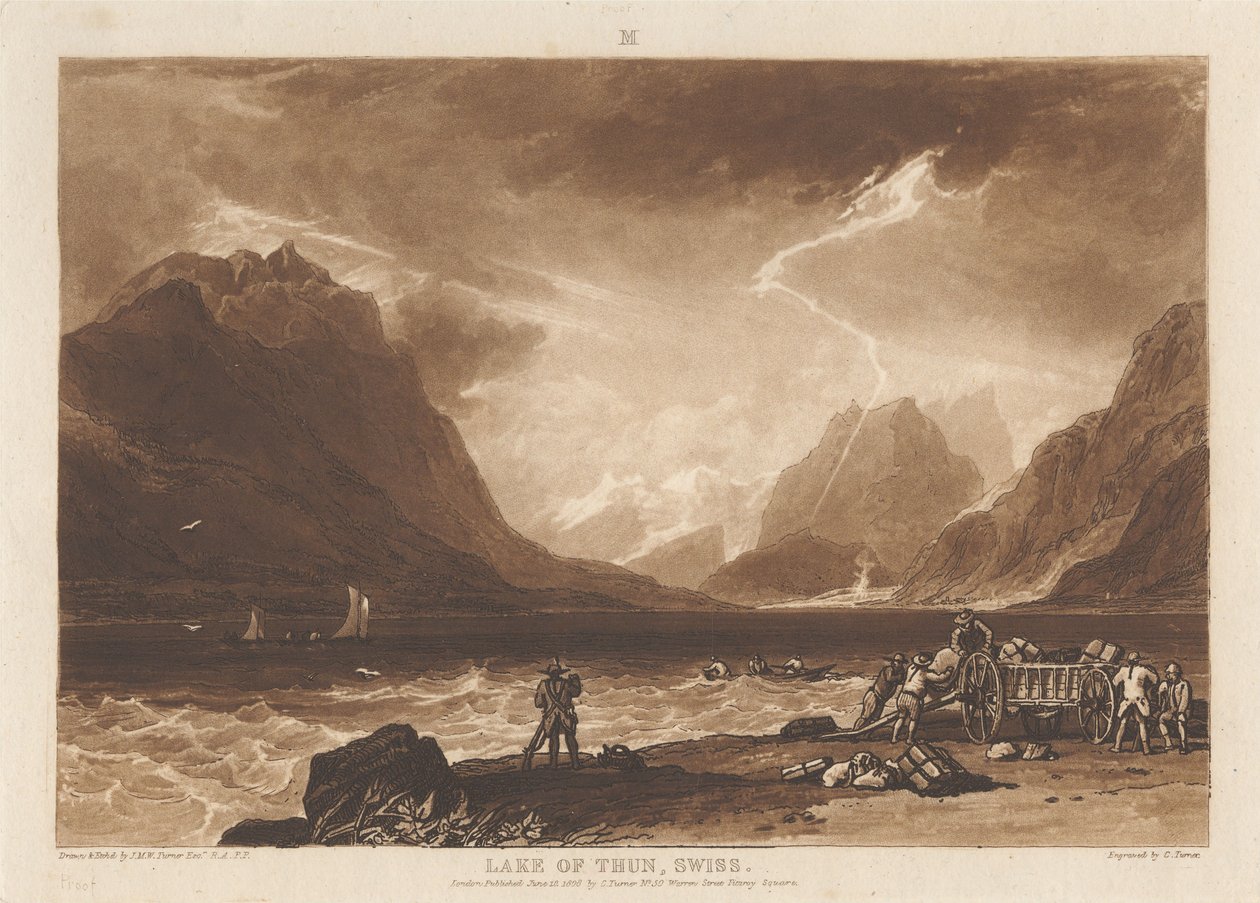 Thunsjön, Schweiz av Joseph Mallord William Turner