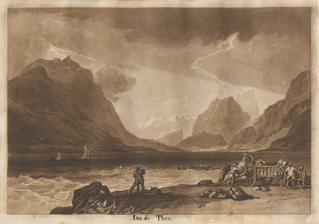 Thunsjön, Schweiz av Joseph Mallord William Turner