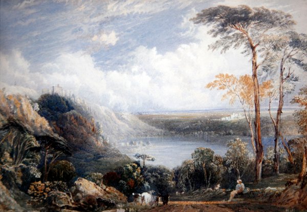 Landskap (akvarell & kroppsfärg på papper) av Joseph Mallord William Turner