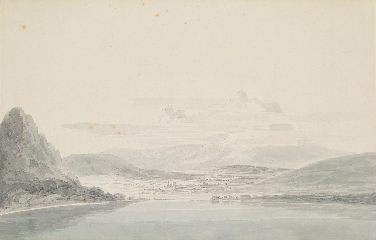 Landskap, efter John Robert Cozens (1752-99) (penna och akvarell på papper) av Joseph Mallord William Turner