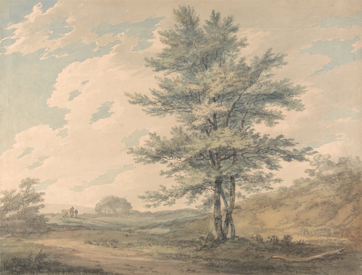 Landskap med träd och figurer av Joseph Mallord William Turner