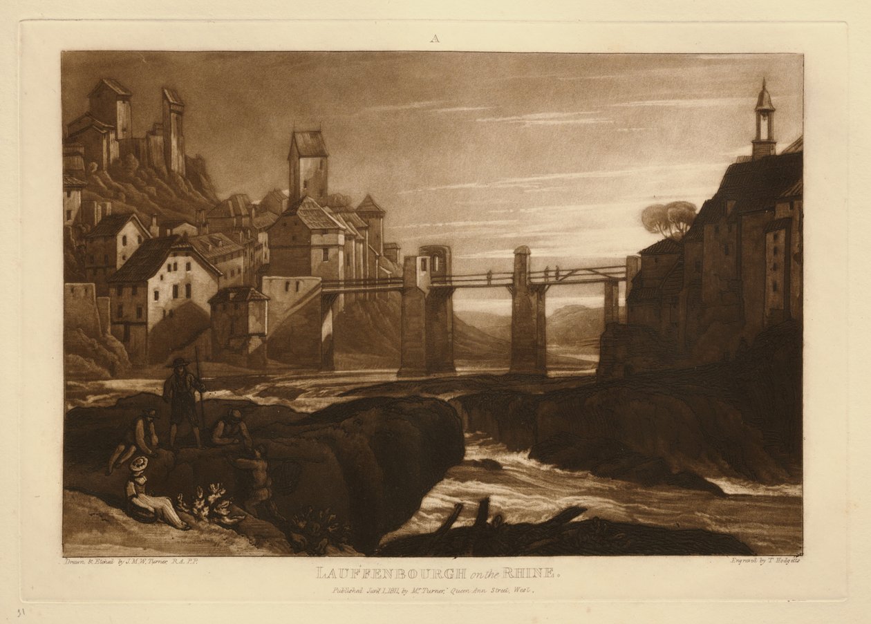 Laufenburg vid Rhen av Joseph Mallord William Turner
