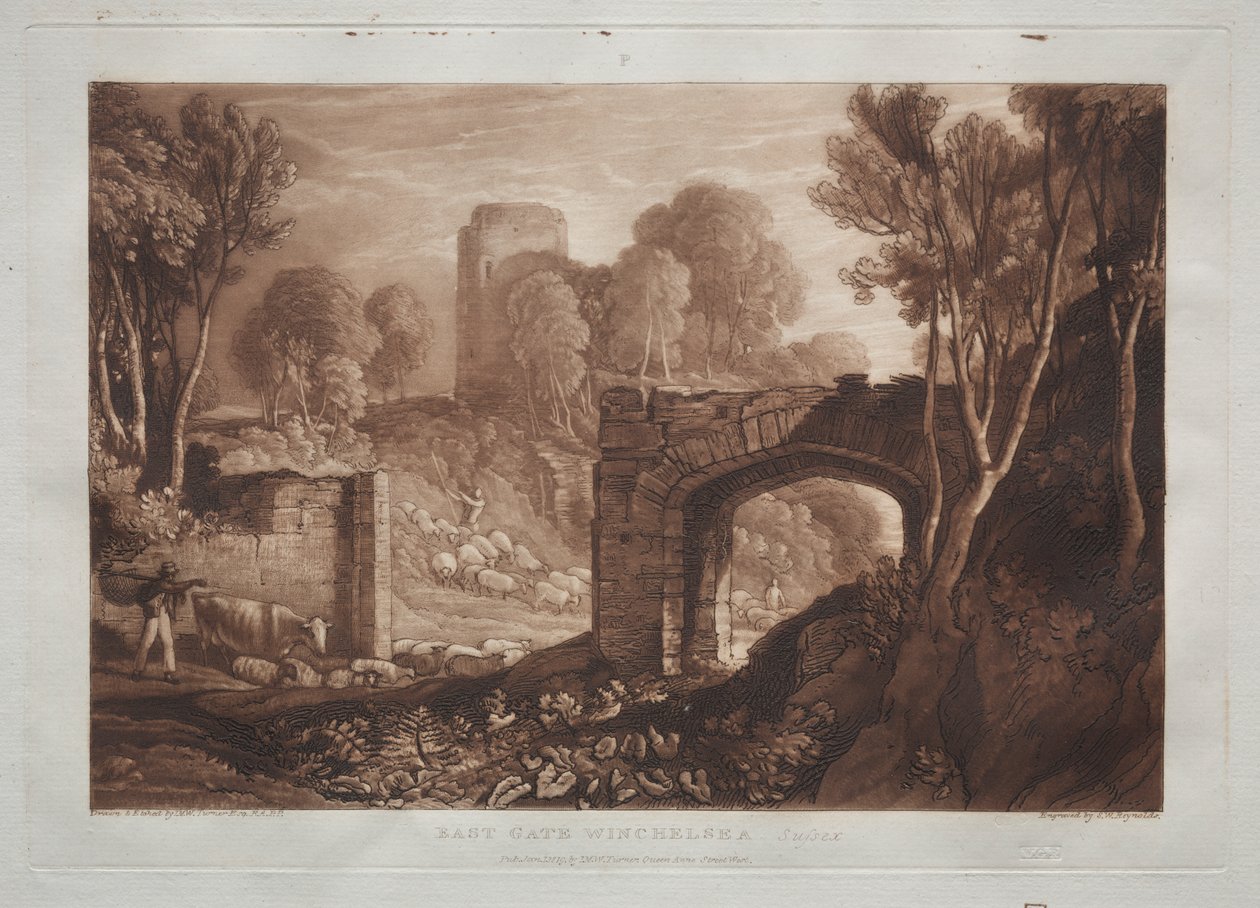 Liber Studiorum: East Gate, Winchelsea, Sussex av Joseph Mallord William Turner