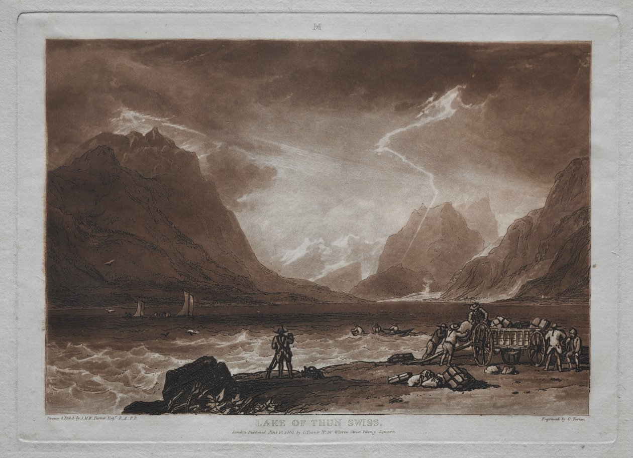Liber Studiorum: Thunsjön, Schweiz av Joseph Mallord William Turner