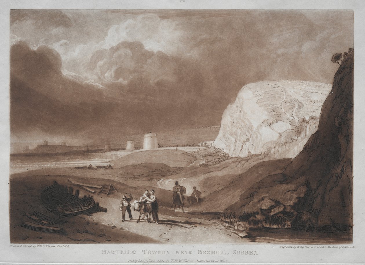 Studiebok: Martello Towers, nära Bexhill, Sussex av Joseph Mallord William Turner