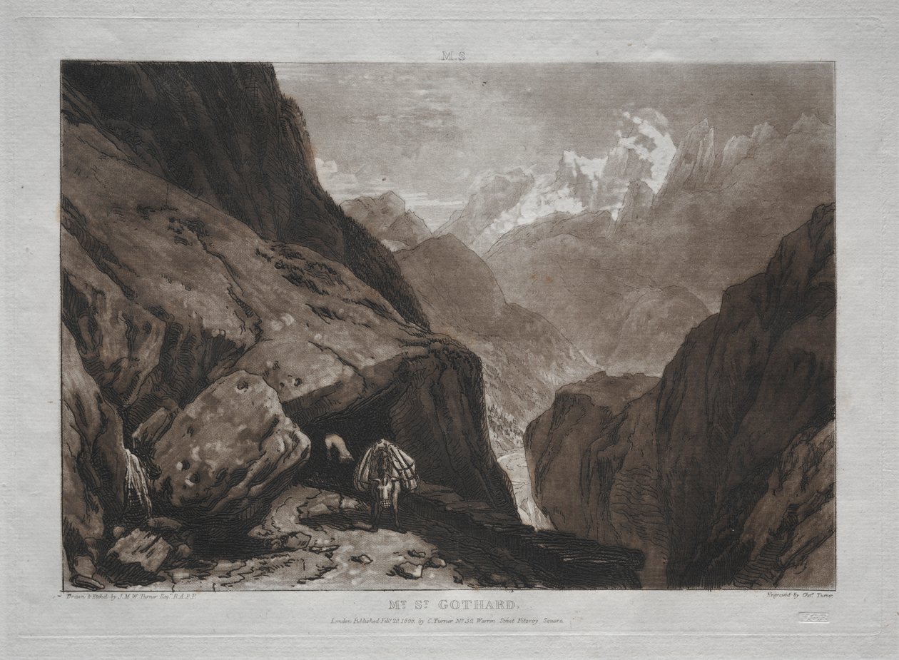 Studiebok: Mt. St. Gotthard av Joseph Mallord William Turner