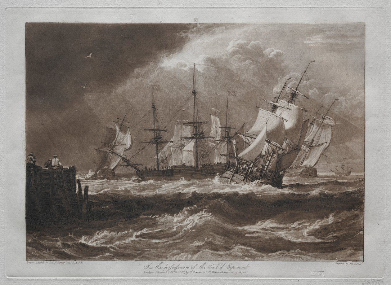 Liber Studiorum: Ships in a Breeze. av Joseph Mallord William Turner