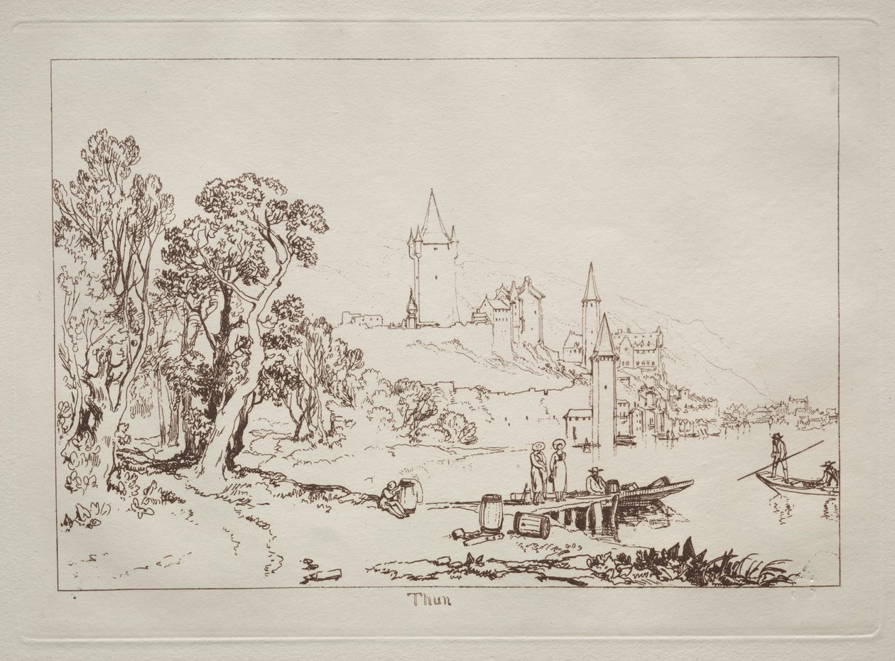 Liber Studiorum: Ville de Thun, Schweiz. av Joseph Mallord William Turner