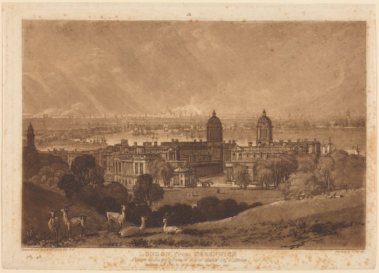 London sett från Greenwich av Joseph Mallord William Turner