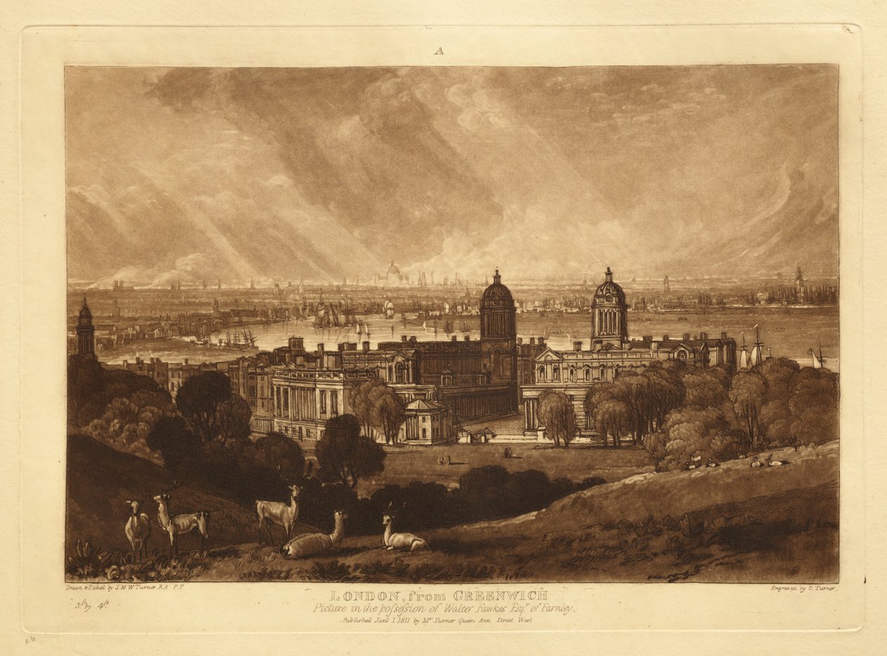 London från Greenwich av Joseph Mallord William Turner