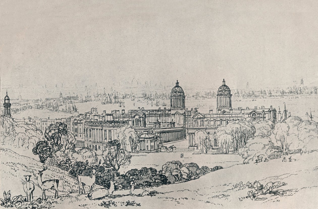 London från Greenwich Park, c1809, 1923 av Joseph Mallord William Turner