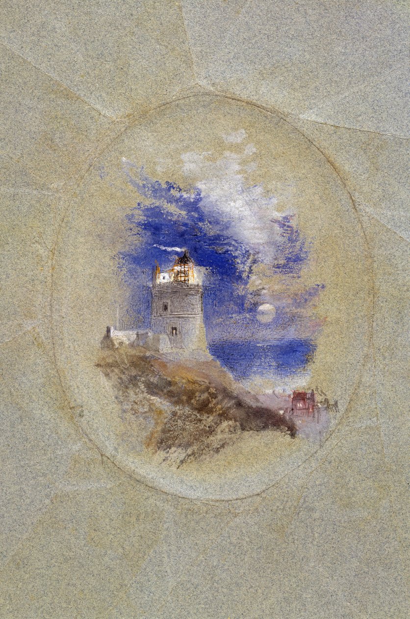 Lowestoffe fyr, ca 1827 (gouache på papper) av Joseph Mallord William Turner