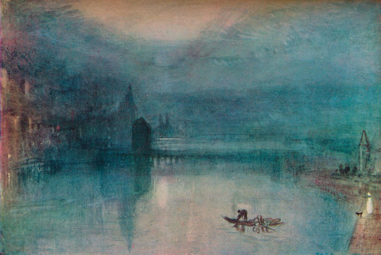 Luzern - Afton, c1842, 1946. av Joseph Mallord William Turner