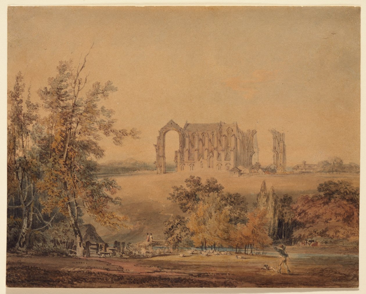 Malmesbury Abbey från norr av Joseph Mallord William Turner