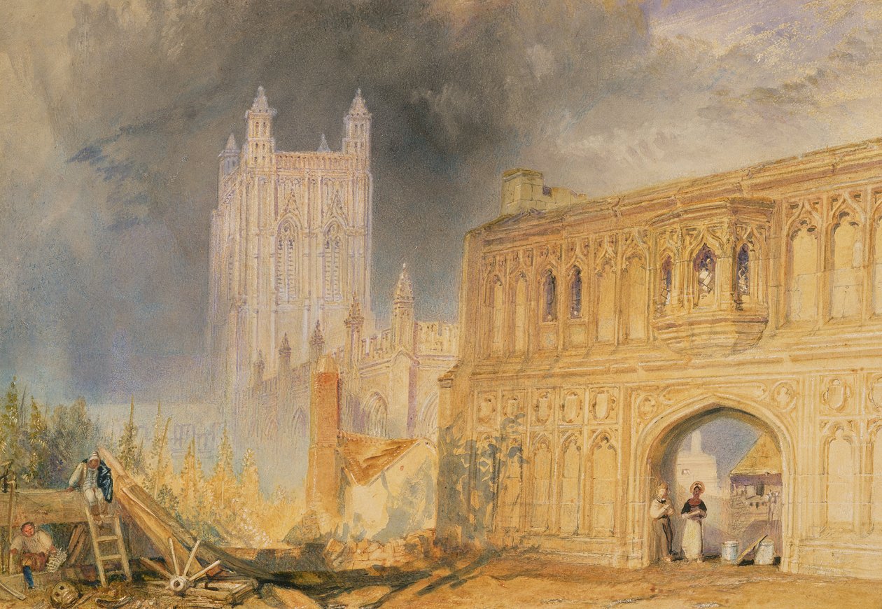 Malvern Abbey and Gate, Worcestershire, ca 1830 (akvarell på papper) av Joseph Mallord William Turner