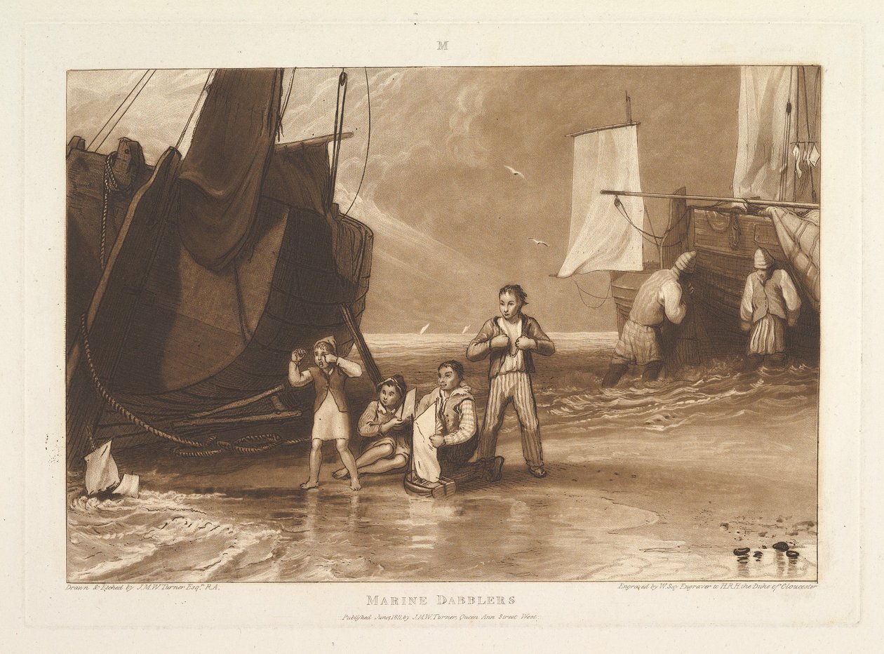 Marine Dabblers Liber Studiorum, del VI, skylt 29, juni 1811. av Joseph Mallord William Turner