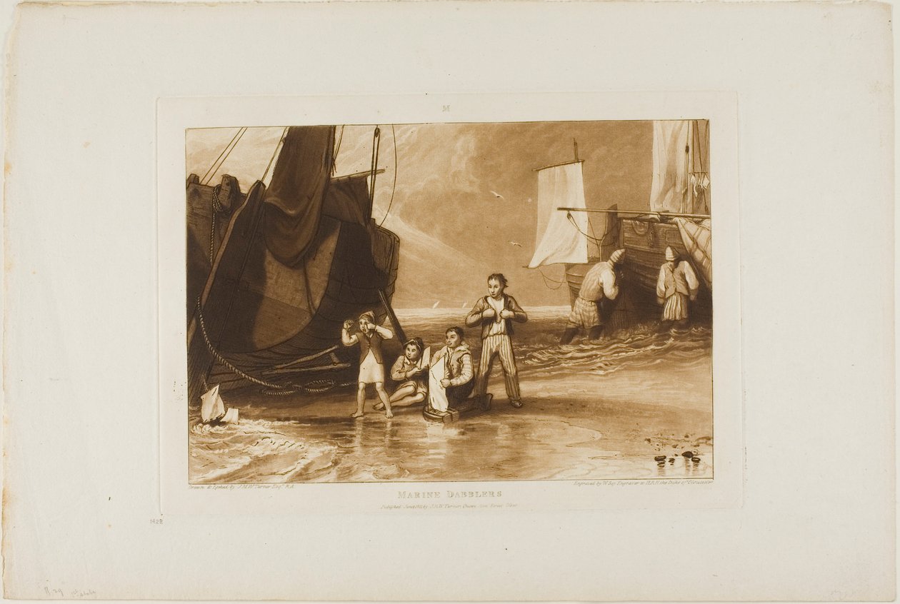 Marine Dabblers, tallrik 29 från Liber Studiorum av Joseph Mallord William Turner
