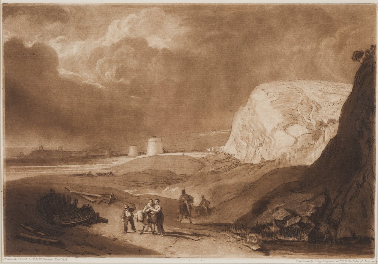 Martello Towers nära Bexhill, Sussex, 1811 av Joseph Mallord William Turner