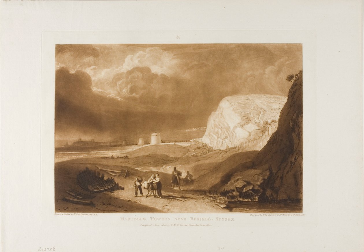 Martello Towers nära Bexhill, Sussex av Joseph Mallord William Turner