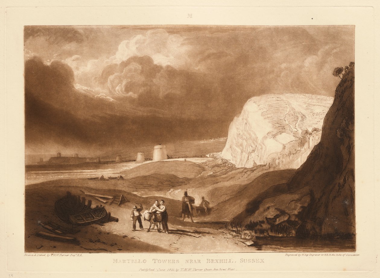 Martellotorn nära Bexhill, Sussex av Joseph Mallord William Turner