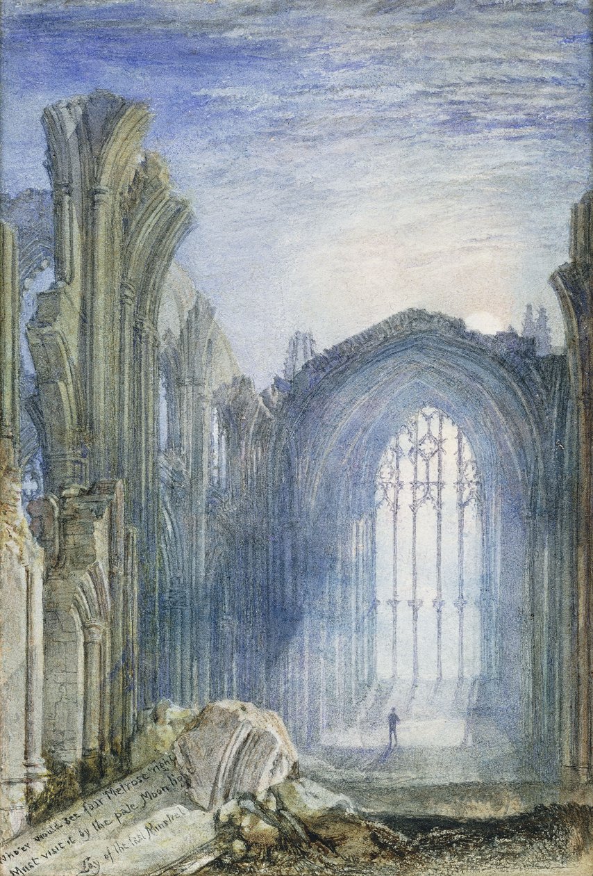 Melrose Abbey: En illustration till Sir Walter Scotts "The Lay of the Last Minstrel" av Joseph Mallord William Turner