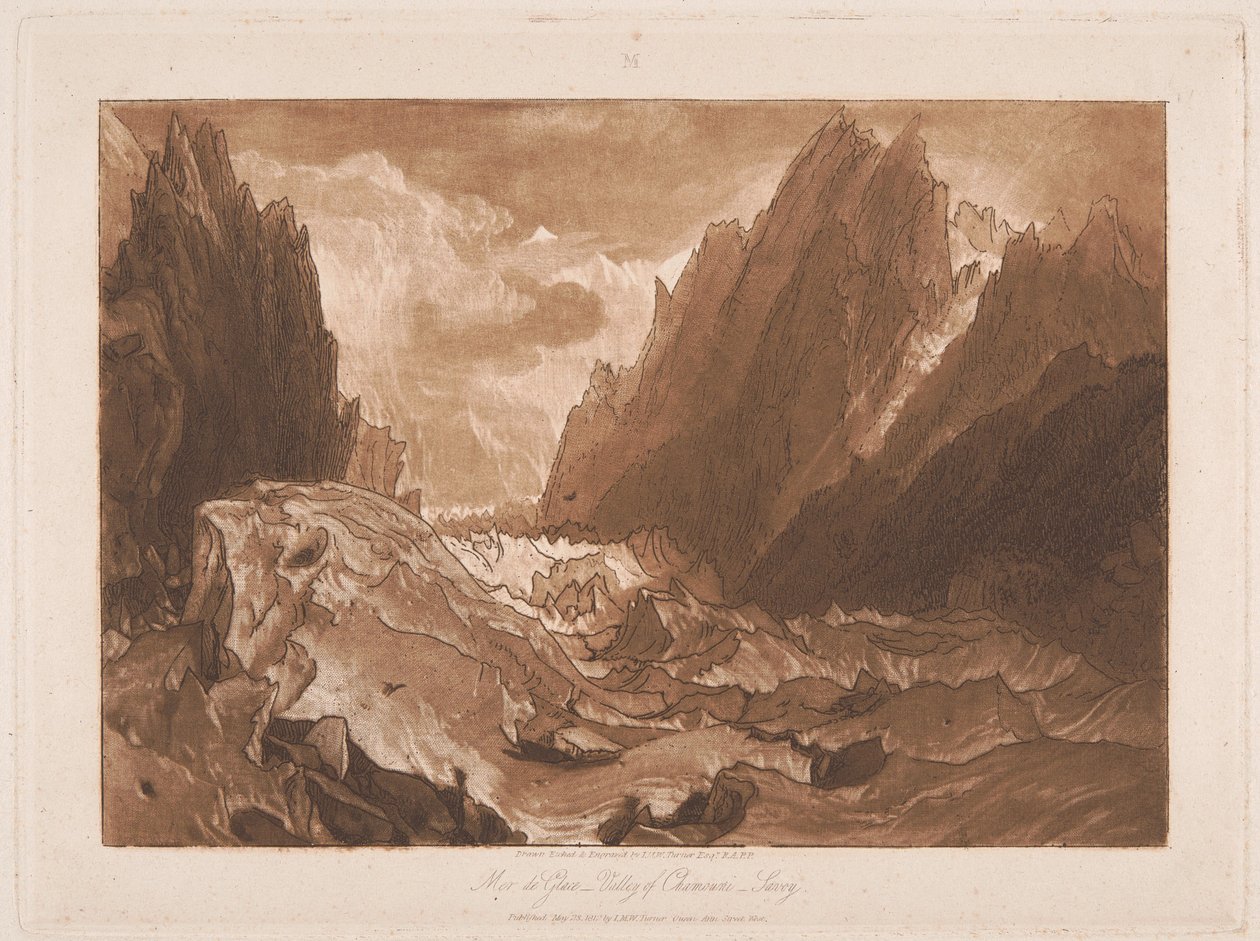 Mer de Glace, Chamonix-dalen, Savoyen av Joseph Mallord William Turner