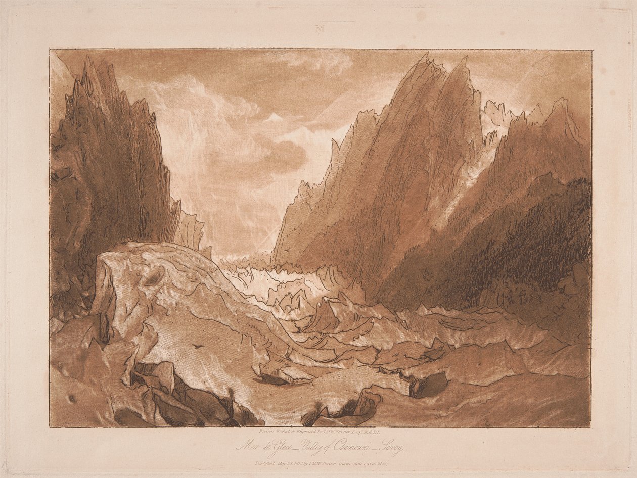 Mer de Glace, Chamonixdalen, Savojen av Joseph Mallord William Turner