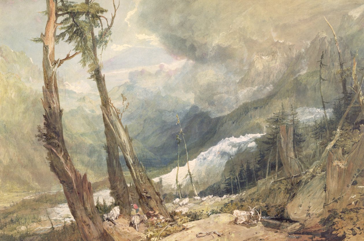 Mere de Glace, i Chamouni-dalen, Schweiz av Joseph Mallord William Turner