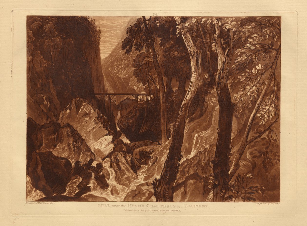 Kvarn nära Grande Chartreuse av Joseph Mallord William Turner