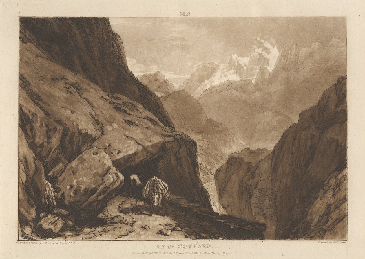 St. Gotthard-berget av Joseph Mallord William Turner