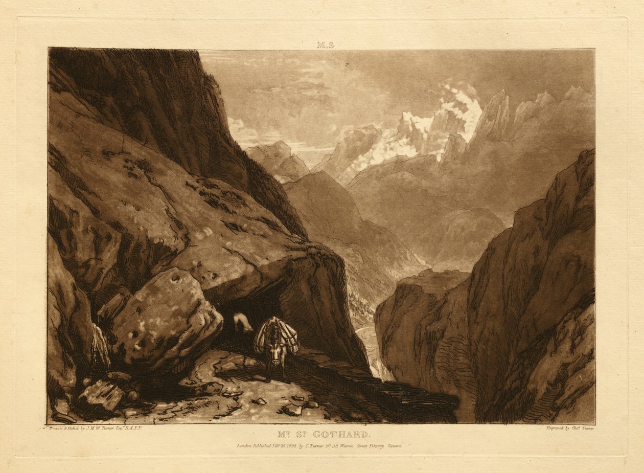 Sankt Gotthardsberget av Joseph Mallord William Turner