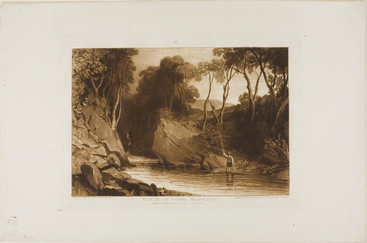 Nära Blair Athol, skylt 30 från Liber Studiorum av Joseph Mallord William Turner