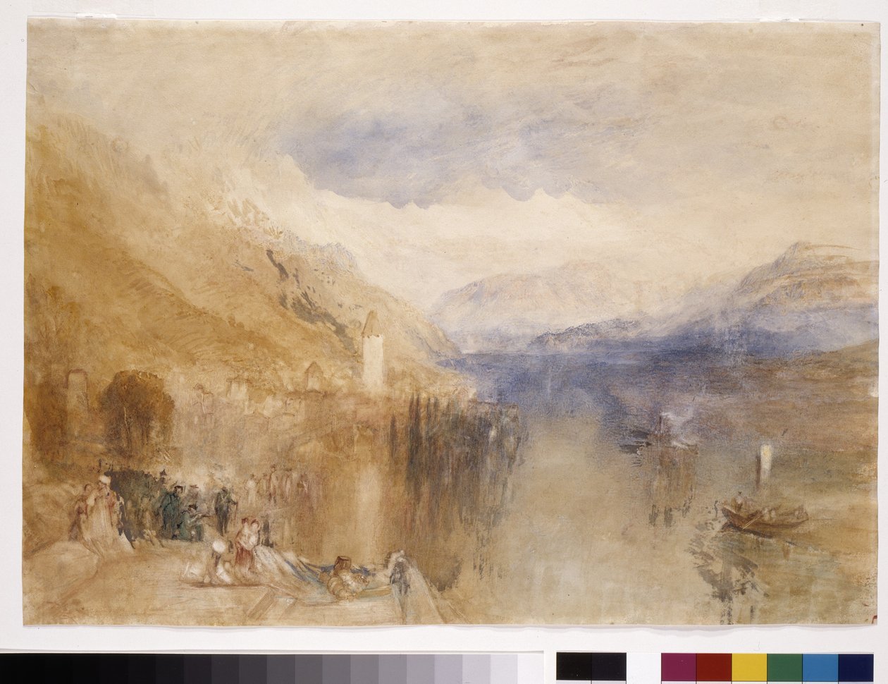 Oberhofen, sjön Thun (akvarell på vitt papper) av Joseph Mallord William Turner