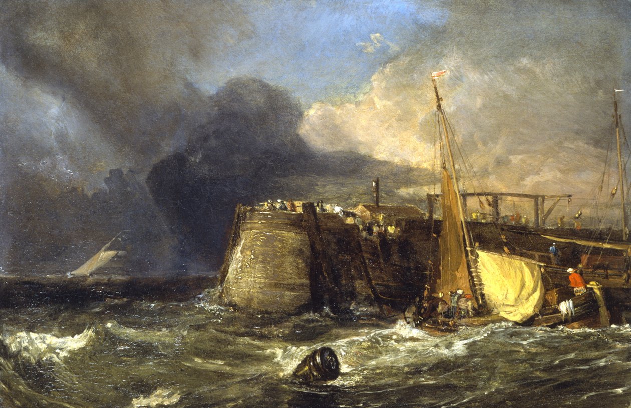 Gamla Margate Pier (panel) av Joseph Mallord William Turner