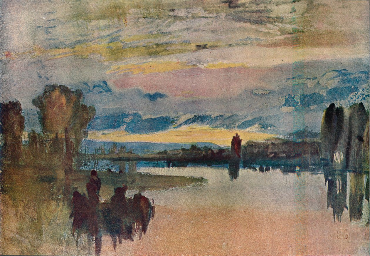 On the Lake at Petworth - Evening, 1909 av Joseph Mallord William Turner
