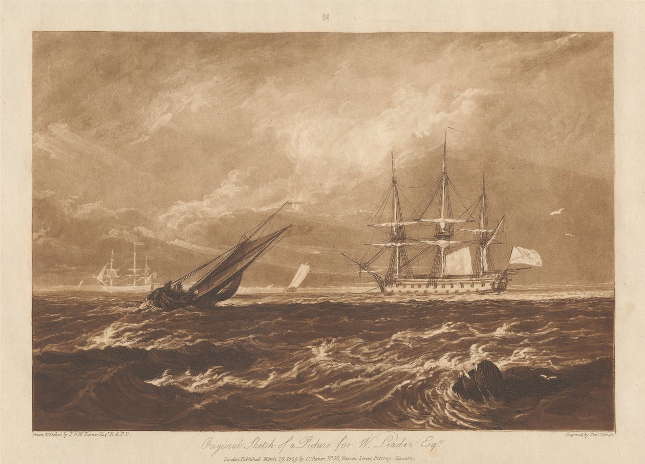 Originalskiss till en tavla för W. Leader, Esq. av Joseph Mallord William Turner