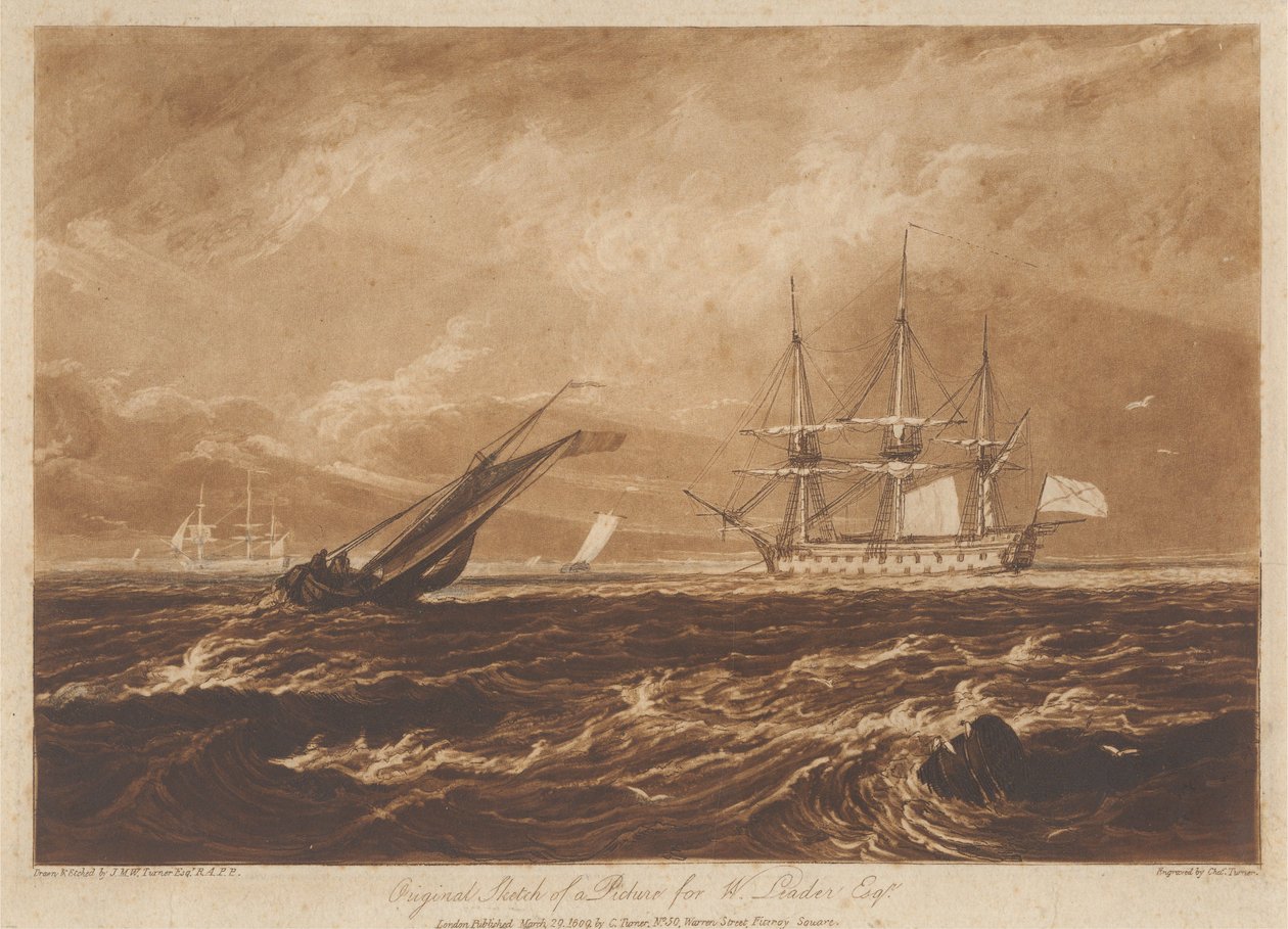 Originalskiss till en målning för W. Leader, Esq. av Joseph Mallord William Turner