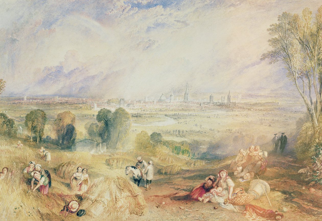 Oxford från norra Hinksey (akvarell på papper) av Joseph Mallord William Turner