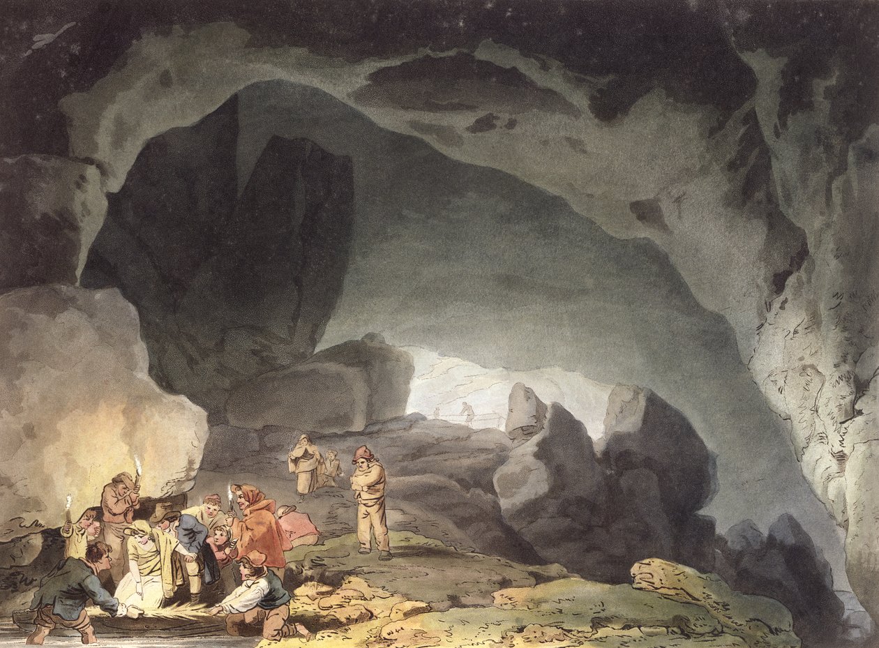 Peaks Hole, Derbyshire (färggravyr) av Joseph Mallord William Turner