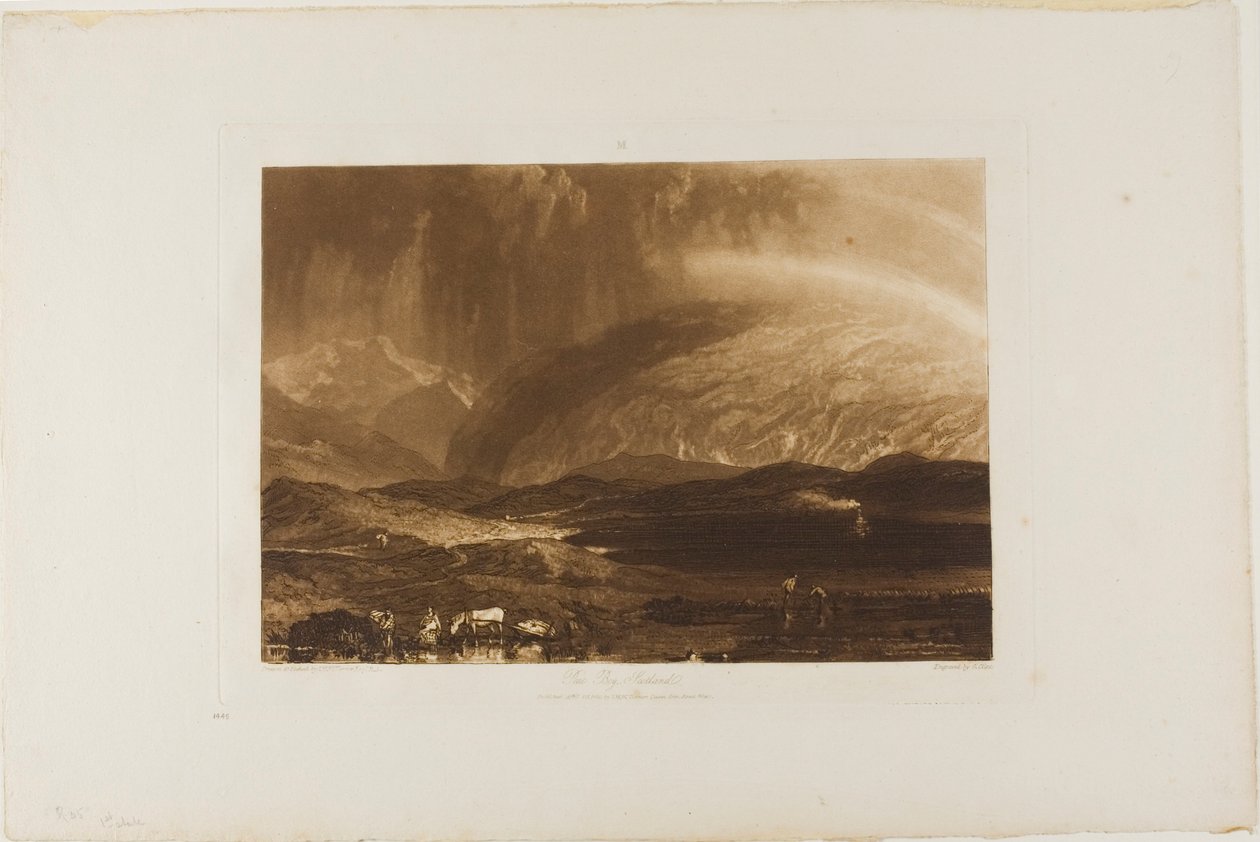 Peat Bog, Skottland, skylt 45 från Book of Studies av Joseph Mallord William Turner